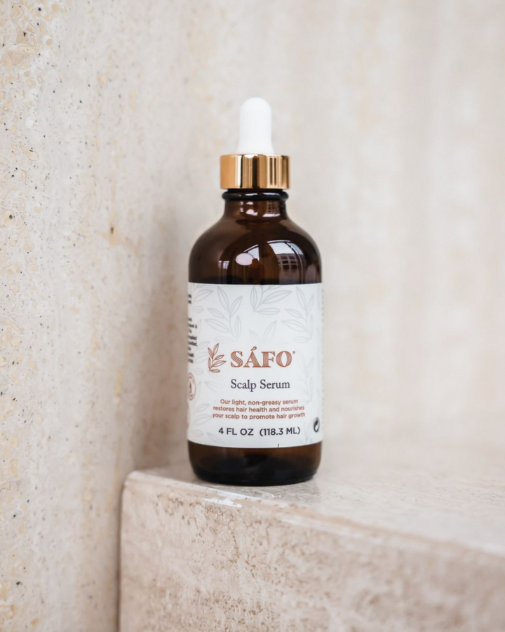 Sáfo promotes healthy scalp and hair growth