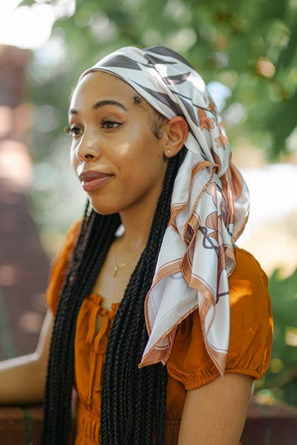 Botanical Sage Scarf - Overnight Curl Protection 